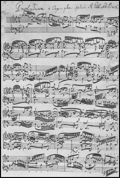 Manuscrit de Bach : Prélude et Fugue